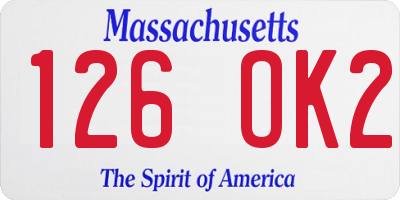MA license plate 126OK2