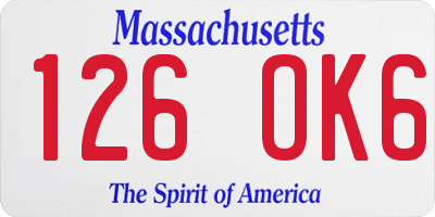MA license plate 126OK6
