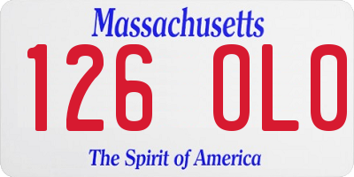 MA license plate 126OL0