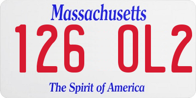 MA license plate 126OL2