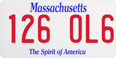 MA license plate 126OL6