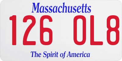 MA license plate 126OL8