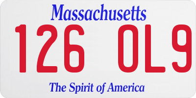 MA license plate 126OL9