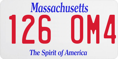 MA license plate 126OM4