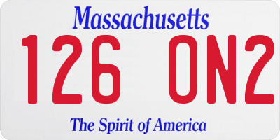 MA license plate 126ON2