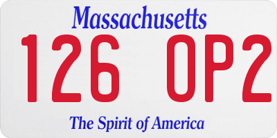 MA license plate 126OP2