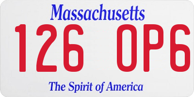 MA license plate 126OP6