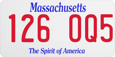 MA license plate 126OQ5