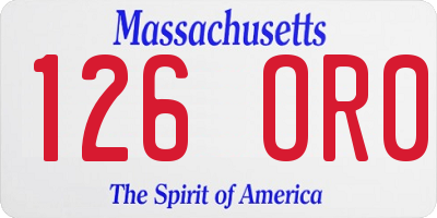 MA license plate 126OR0