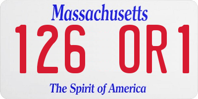 MA license plate 126OR1