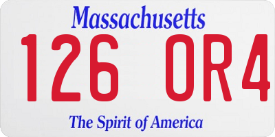 MA license plate 126OR4