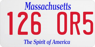 MA license plate 126OR5
