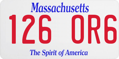 MA license plate 126OR6