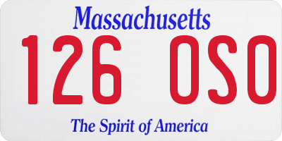 MA license plate 126OS0