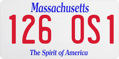 MA license plate 126OS1