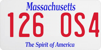 MA license plate 126OS4