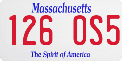 MA license plate 126OS5