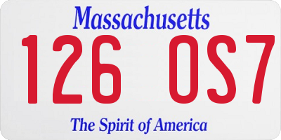 MA license plate 126OS7