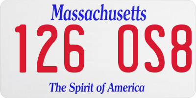 MA license plate 126OS8