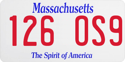 MA license plate 126OS9