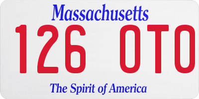 MA license plate 126OT0