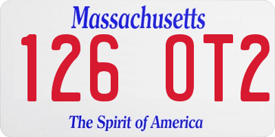 MA license plate 126OT2
