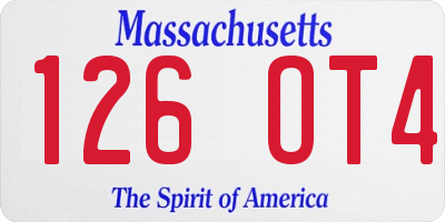 MA license plate 126OT4