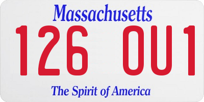MA license plate 126OU1