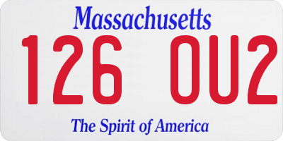 MA license plate 126OU2