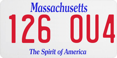 MA license plate 126OU4