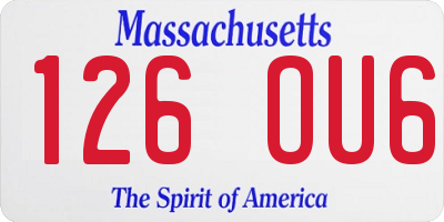MA license plate 126OU6