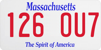 MA license plate 126OU7
