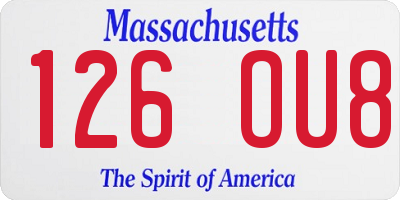 MA license plate 126OU8