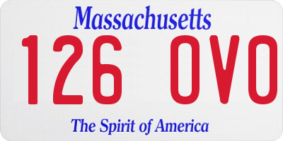 MA license plate 126OV0