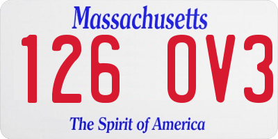 MA license plate 126OV3