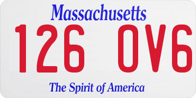 MA license plate 126OV6