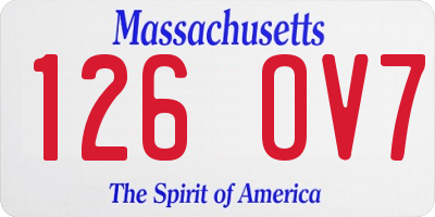 MA license plate 126OV7