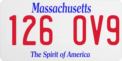 MA license plate 126OV9