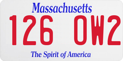 MA license plate 126OW2