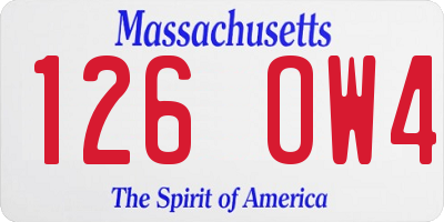 MA license plate 126OW4