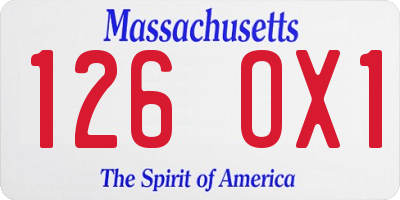 MA license plate 126OX1