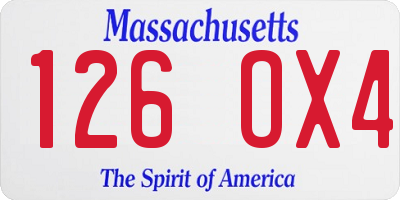 MA license plate 126OX4