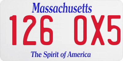 MA license plate 126OX5