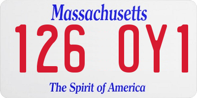 MA license plate 126OY1