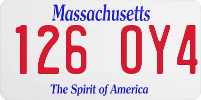 MA license plate 126OY4