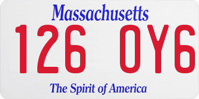 MA license plate 126OY6