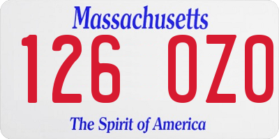 MA license plate 126OZ0