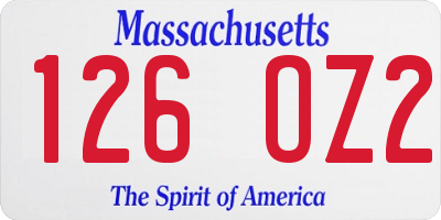 MA license plate 126OZ2