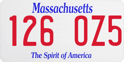 MA license plate 126OZ5