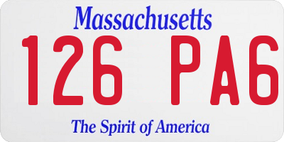 MA license plate 126PA6